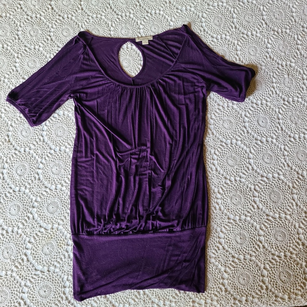 Forever 21 cold shouldered purple dress
